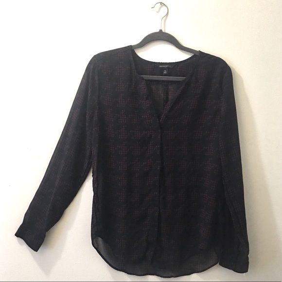 Banana Republic semi-sheer houndstooth blouse - Picture 1 of 4